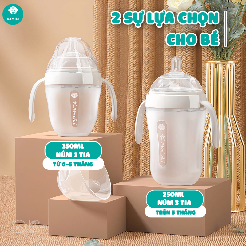 Bình Sữa Kamidi Silicone Trắng 