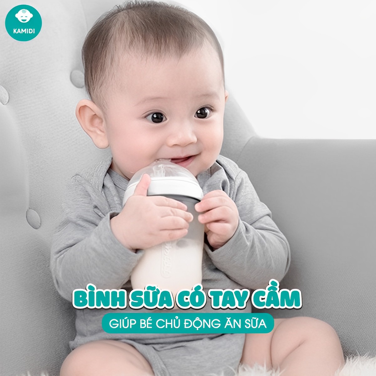 Bình Sữa Kamidi Silicone Trắng