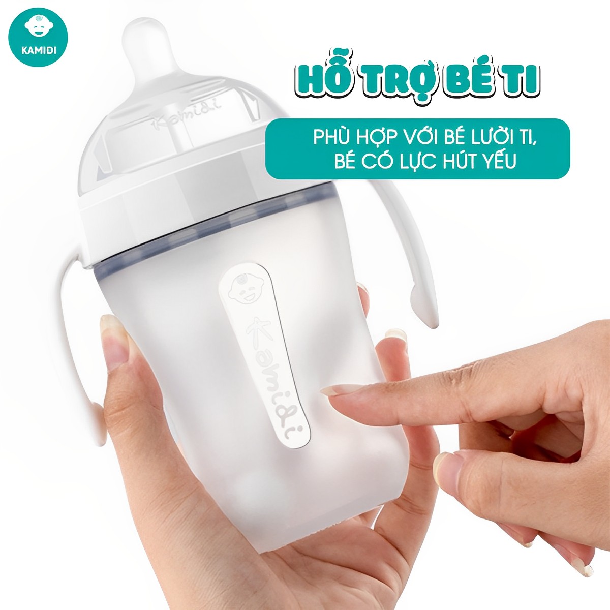Bình Sữa Kamidi Silicone Trắng 