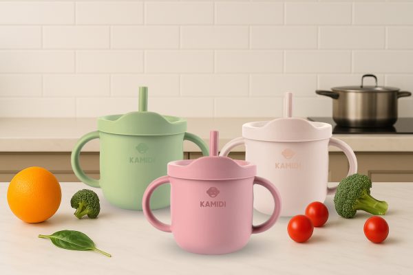 Cốc Tập Uống Kamidi Chống Đổ Chống Trượt An Toàn Cho Bé 