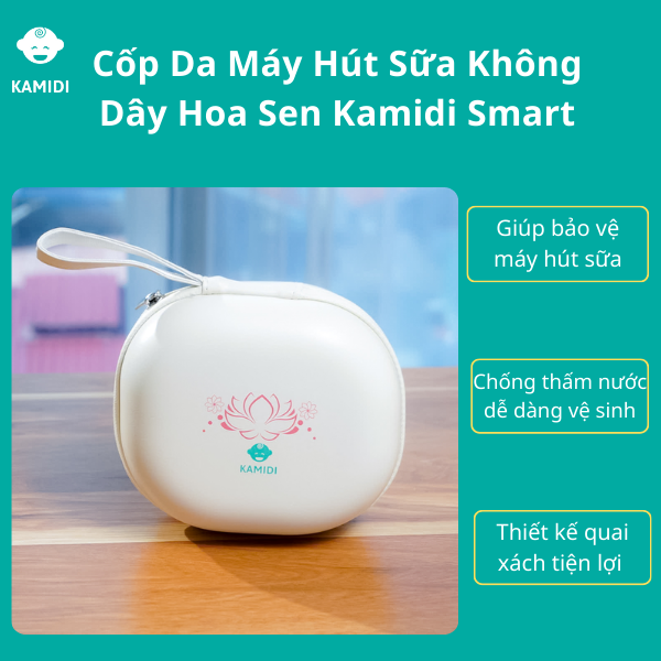 Cốp Da Đựng Máy Hút Sữa Rảnh Tay Không Dây Hoa Sen Kamidi Smart Mang Đi Làm, Đi Chơi
