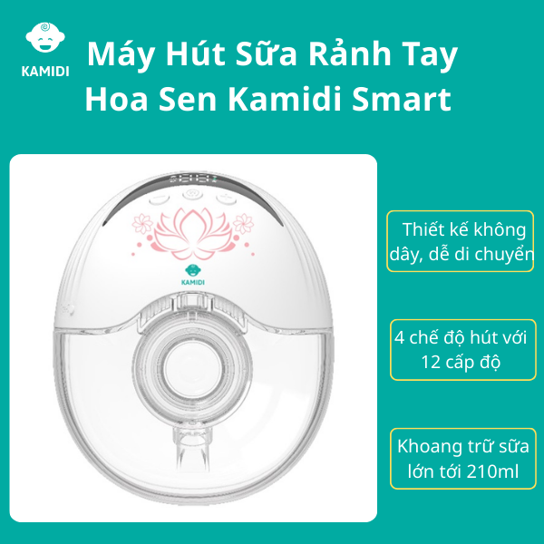Máy Hút Sữa Không Dây Kamidi Smart Kích Sữa Hiệu Quả Máy Hút Sữa Rảnh Tay Hút Êm Hút Kiệt 4 Chức Năng 12 Cấp Độ Hút