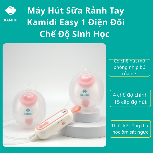 Máy Hút Sữa Rảnh Tay Kamidi Easy 1 Máy Hút Sữa Điện Đôi Chế Độ Sinh Học Tiện Lợi Cho Mẹ