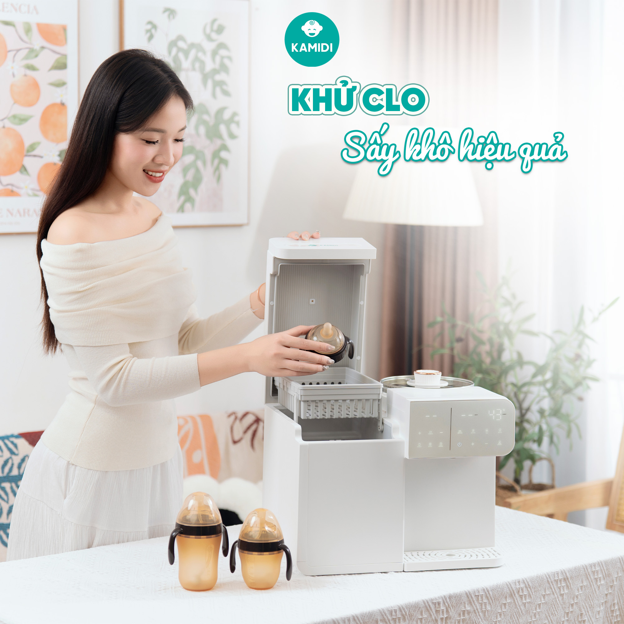 Máy đa năng tiệt trùng UV tích hợp đun nước pha sữa Kamidi Lux 1